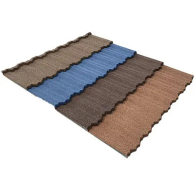 tuile de toiture enduite en métal de pierre colorée de 1340*420mm pour le matériau de construction