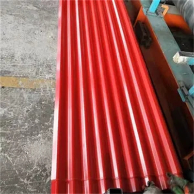 Tôle d'acier ondulée galvanisée enduite d'une première couche de peinture pour couvrir le bleu de feuille, rouge